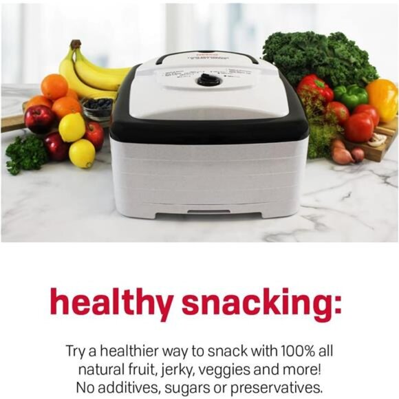 NESCO FD-80A Square Shaped Food Dehydrator, For Snacks, Fruit, Beef Jerky, White - Picture 5 of 7